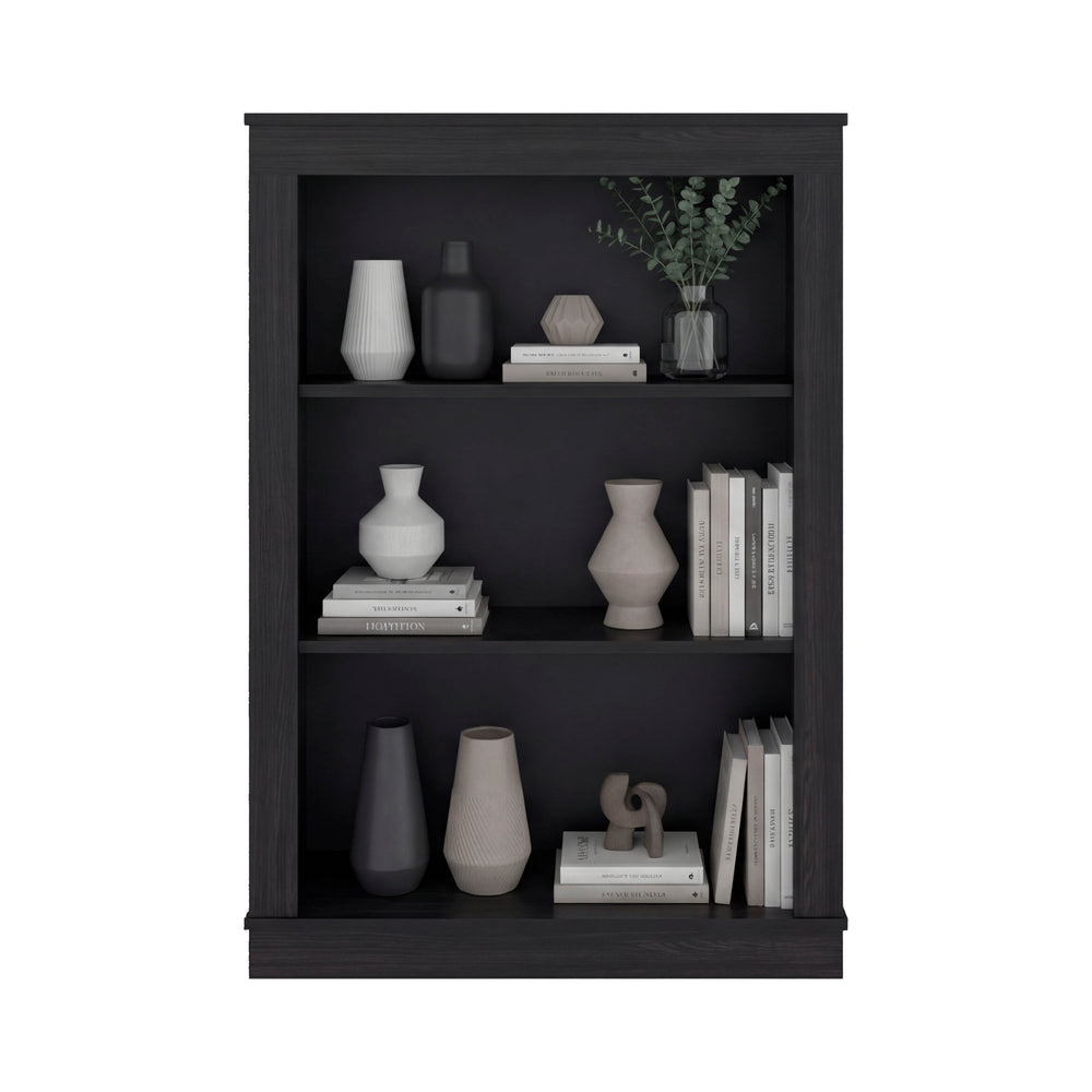 Waverly Bookcase with a Framed Silhouette and Open Shelving for Books and Display – Full-Width Open Shelving