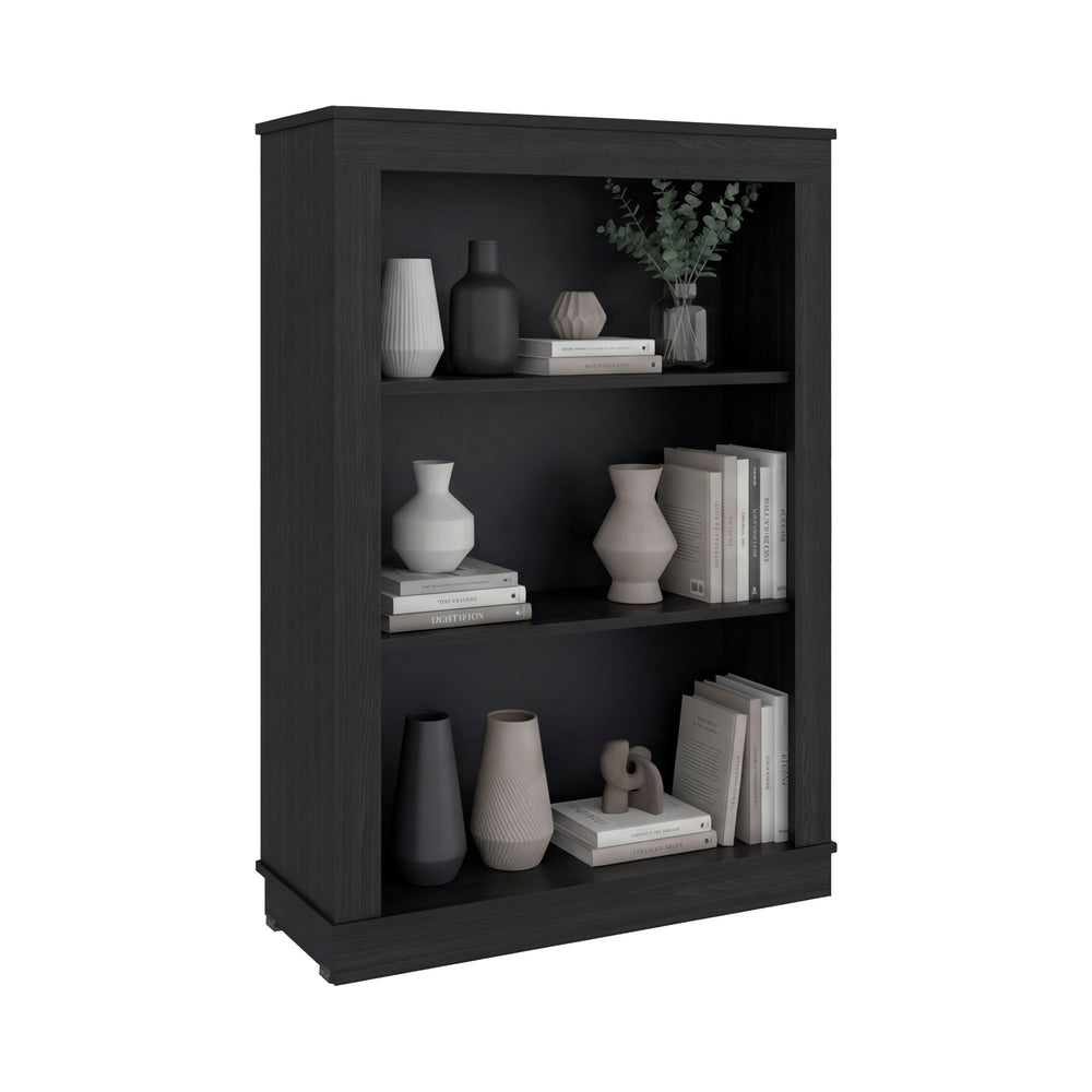 Waverly Bookcase with a Framed Silhouette and Open Shelving for Books and Display – Compact Lower Profile