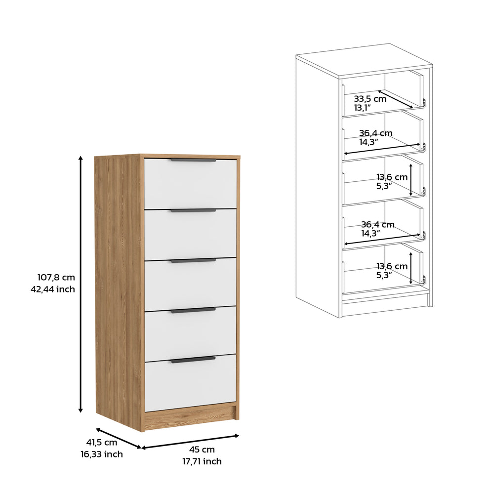 28-Inch Egeo Dresser with 5-Drawer – Compact Footprint