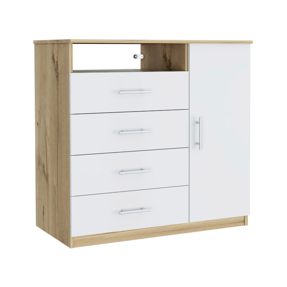 36-Inch Rioja Dresser with 4-Drawer and Single Door – Full-Width Drawer Storage