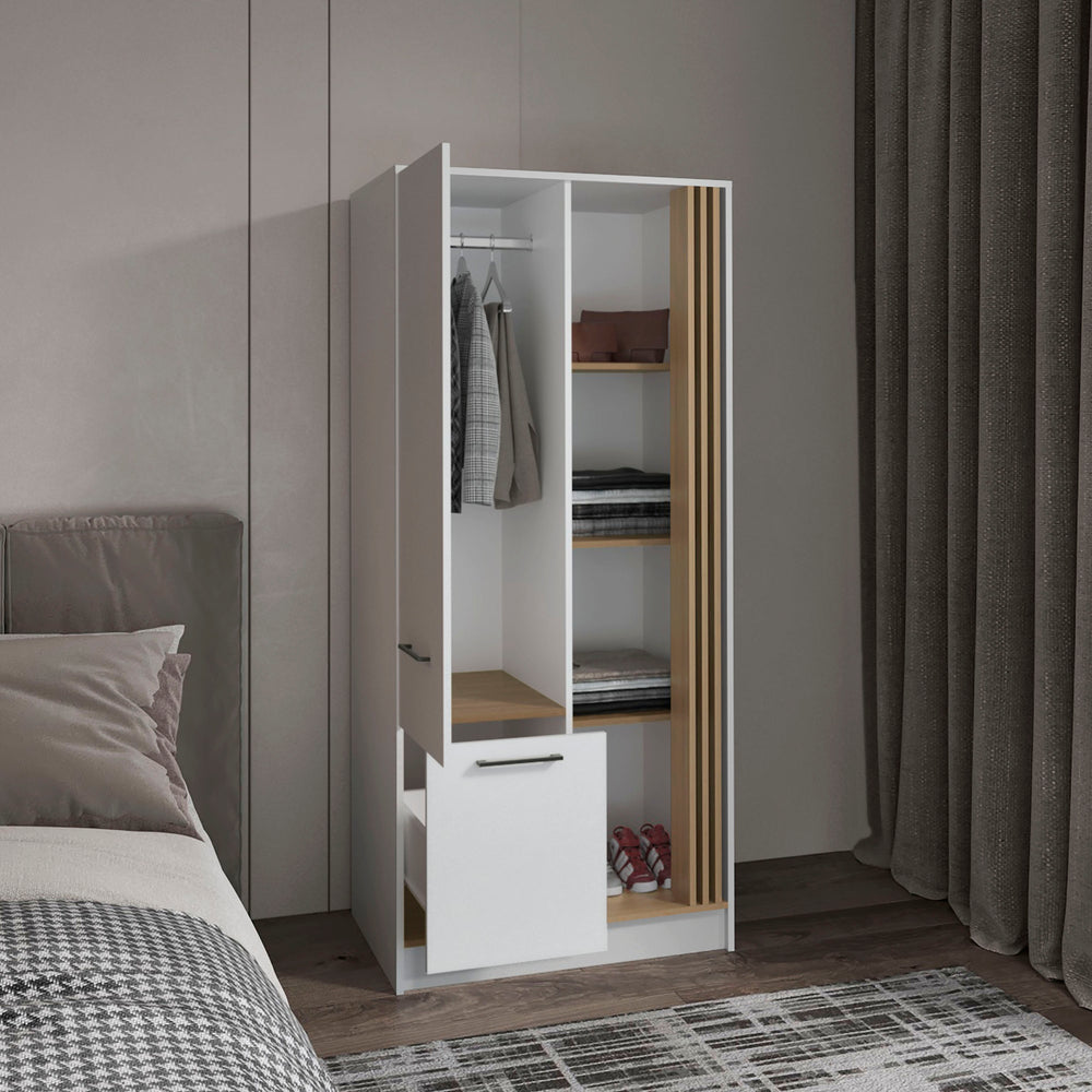 32-Inch Ferndale Armoire with 1-Drawer and Single Door – Full Hanging Closet