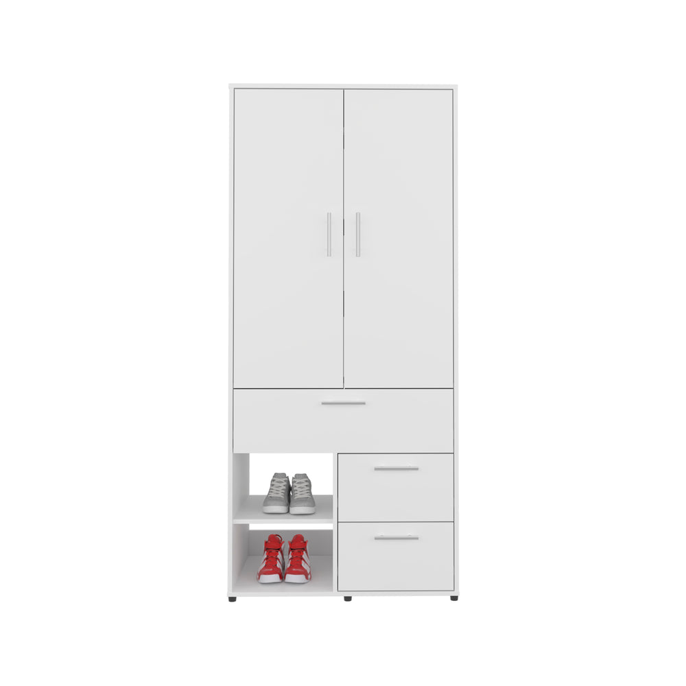 32-Inch Riverdale Armoire with 3-Drawer and Double Door – Stand-Alone Wardrobe Function