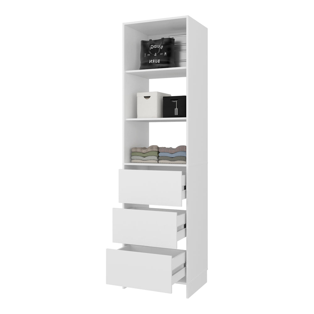 22-Inch Erie Closet Organizer with 3-Drawer and 3 Open Shelves – Overall Dimensions