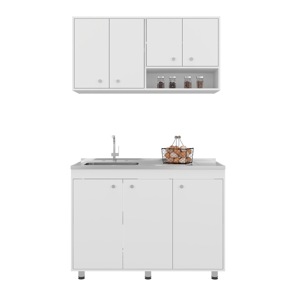 47-Inch Cohoe Storage Cabinet with 8 Open Shelves – Confirmed Load Rating
