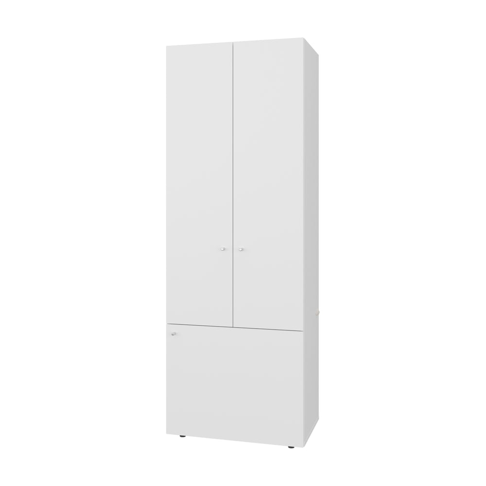 24-Inch Trego Armoire with 3 Open Shelves – Tiered Interior Shelving