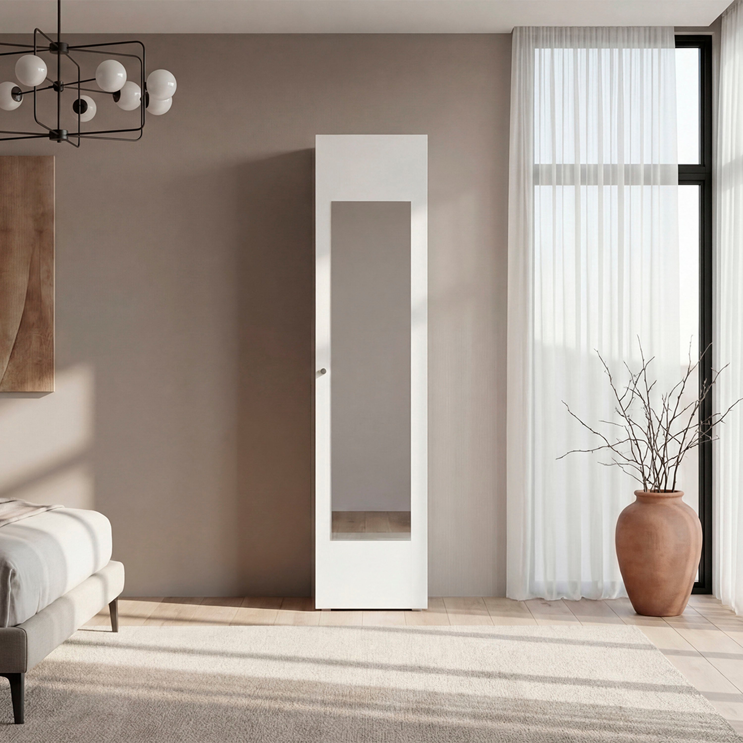 16-Inch Frisco 1 Wardrobe Closet with Mirror and Single Door