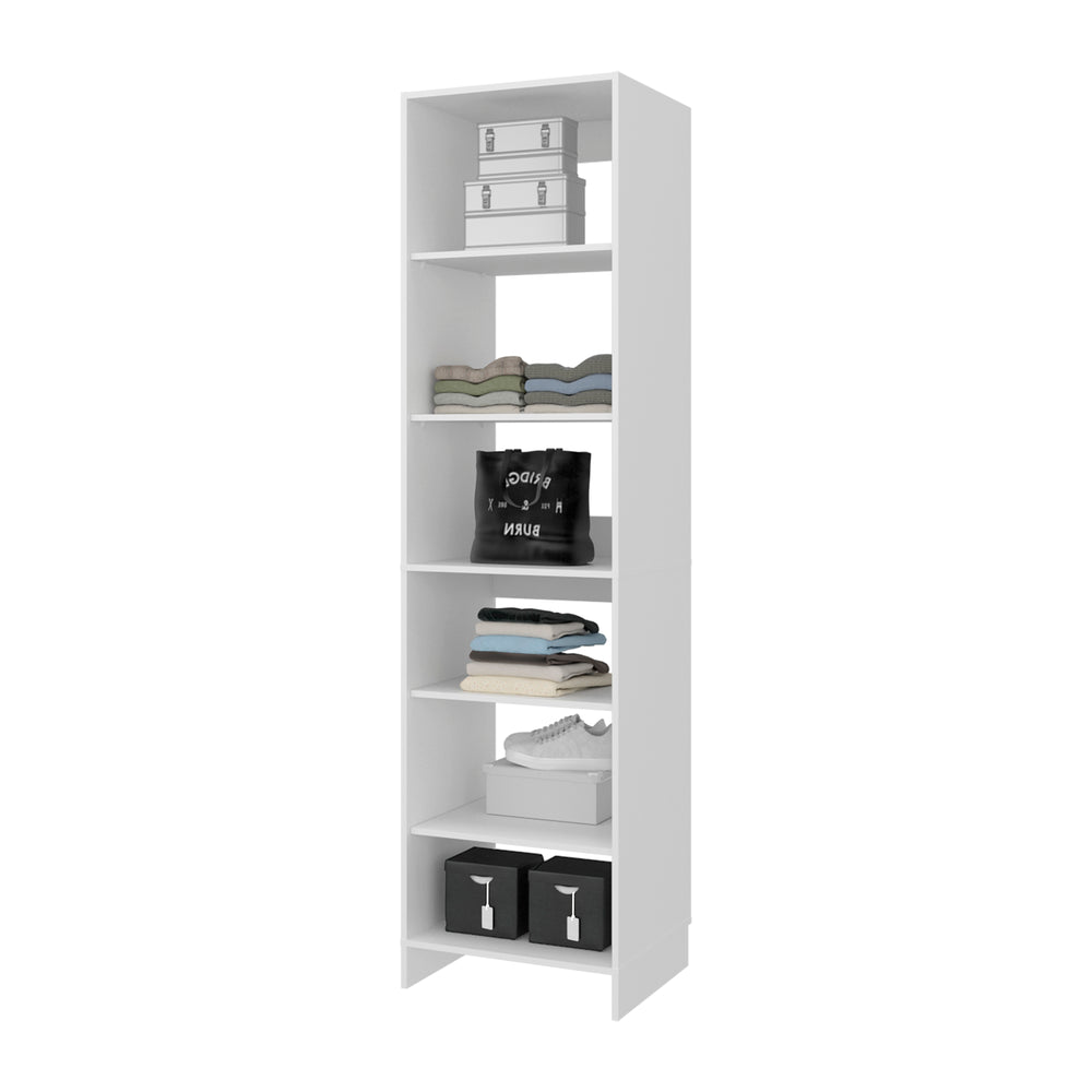 22-Inch Marvin Free Standing Closet Organizer with 6 Open Shelves – White Manufactured Wood Finish