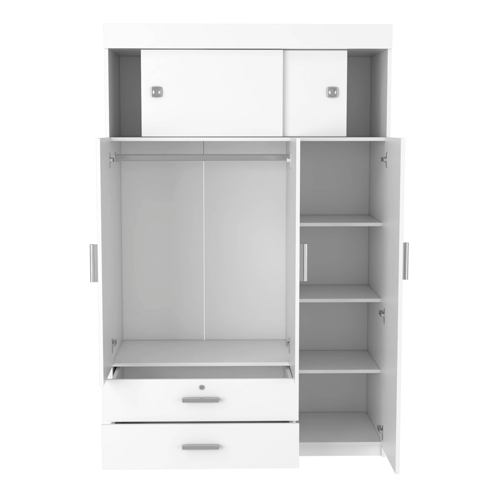 47-Inch Indiana Armoire with 2-Drawer – Sturdy Bedroom Construction