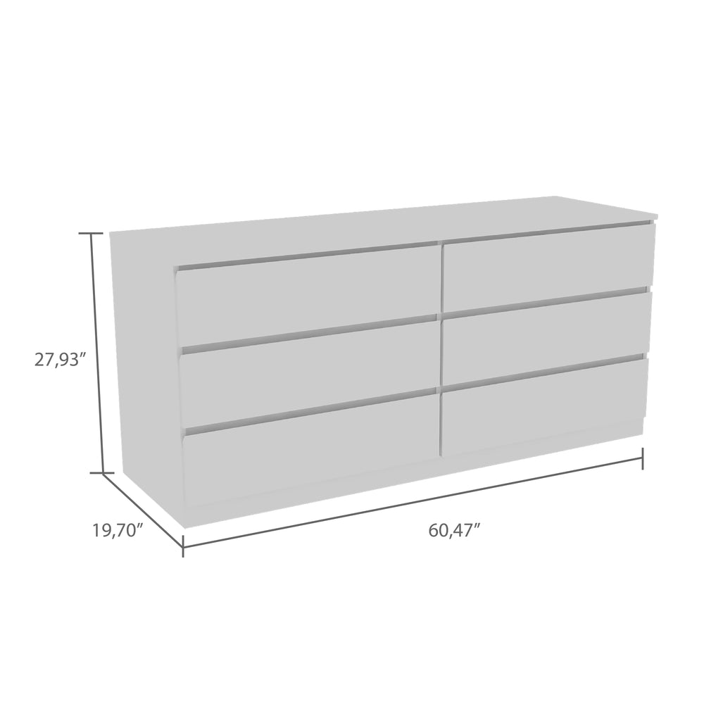 60-Inch Cocora Dresser with 6-Drawer – Durable Construction