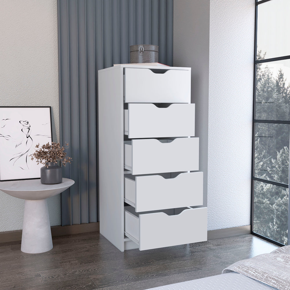 18-Inch Houma Dresser with 5-Drawer – Narrow Vertical Footprint