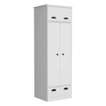 DEPOT E-SHOP Tifton Armoire with Hinged Drawer, 2-Doors and 1-Drawer, White