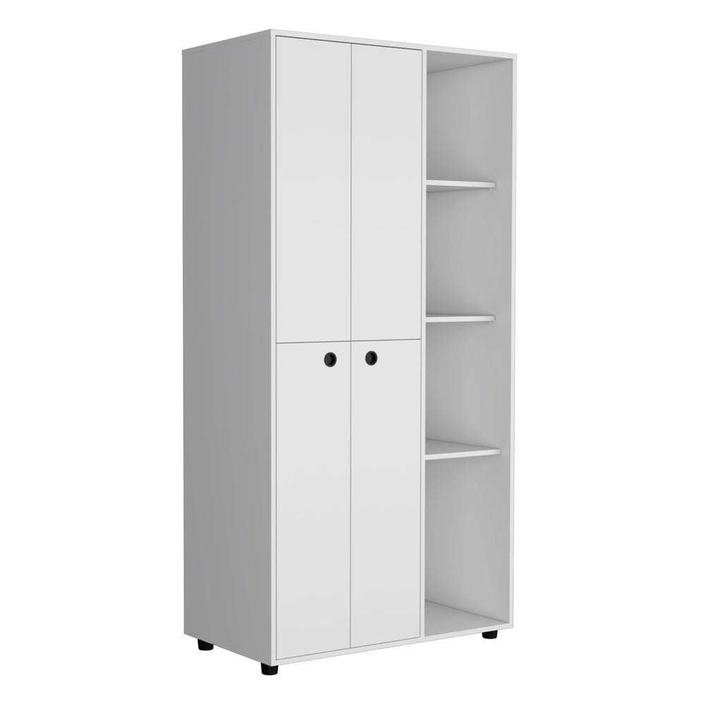 35-Inch Minto Armoire with 3 Open Shelves – Freestanding Closet Solution