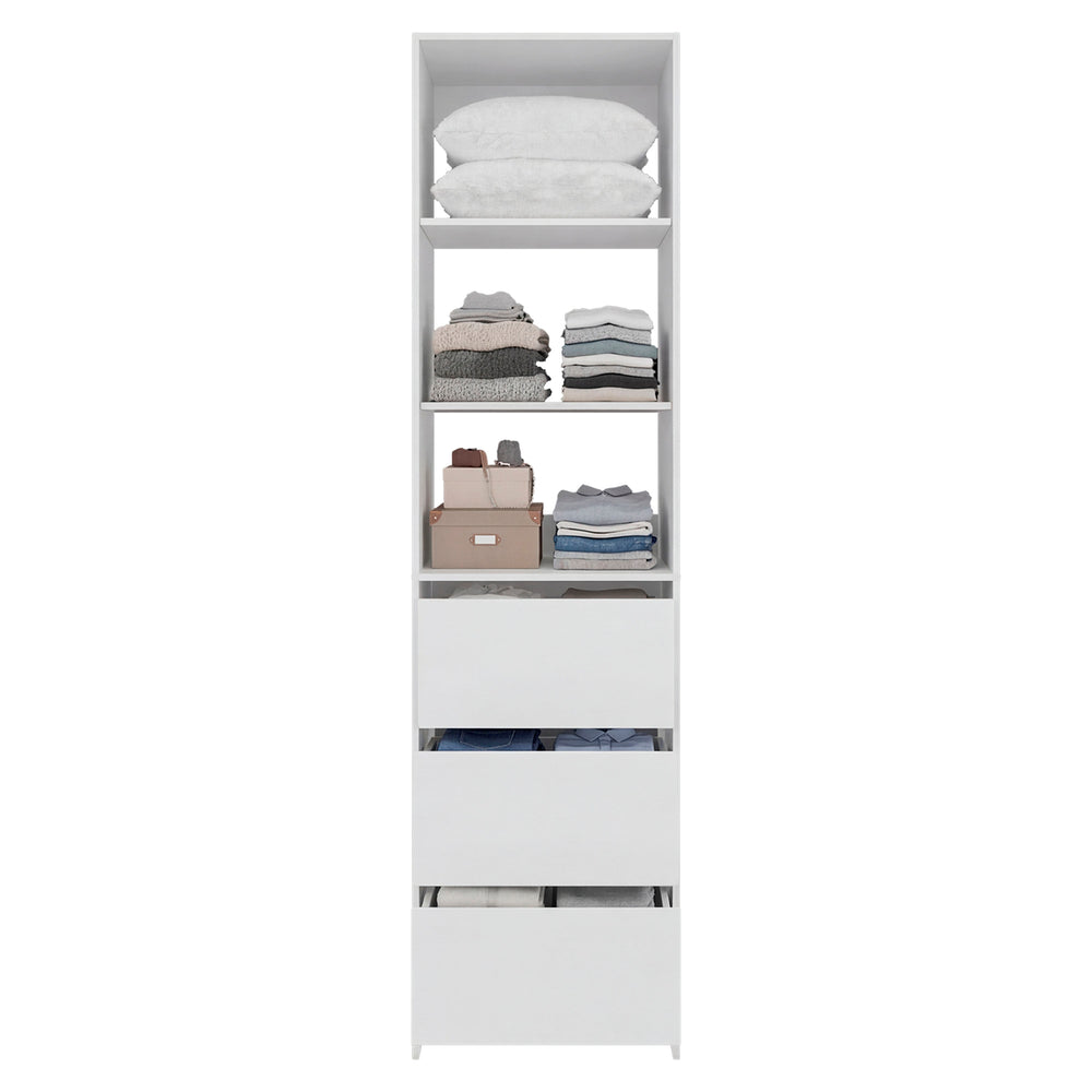 22-Inch Cando Free Standing Closet Organizer with 3-Drawer and 3 Open Shelves – Assembly Required, Indoor Residential Use