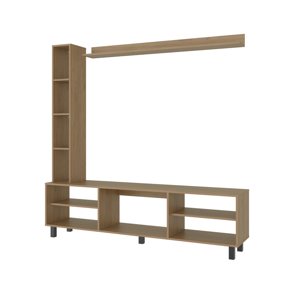 66-Inch Entertainment Center Wall Unit with Bookshelf & Floating Shelf – Fits TVs up to 65" – Wall-Mounted Floating Shelf