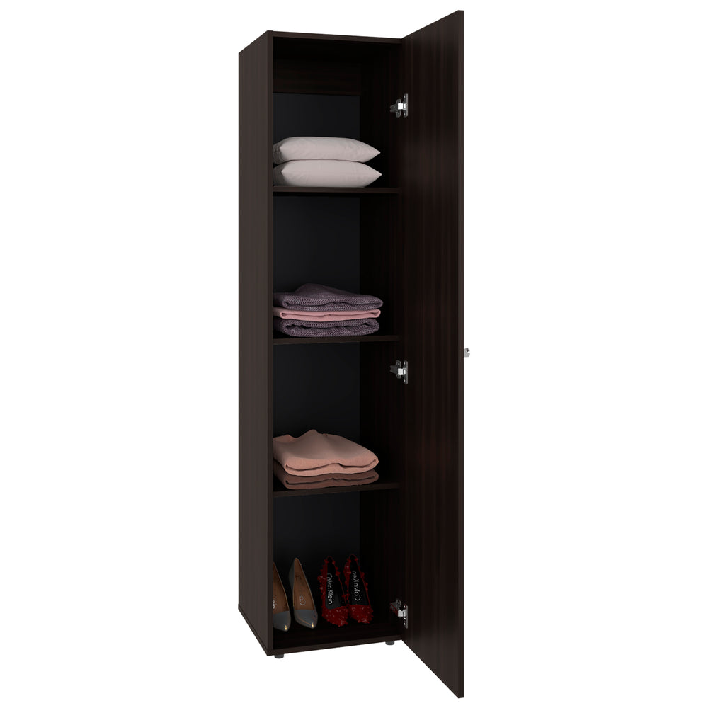 16-Inch Frisco 1 Wardrobe Closet with Mirror and Single Door – Sturdy Shelf Support