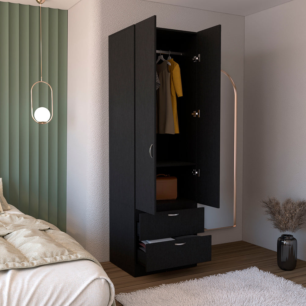 Vico Armoire with 2-Drawer – Felt-Lined Drawers
