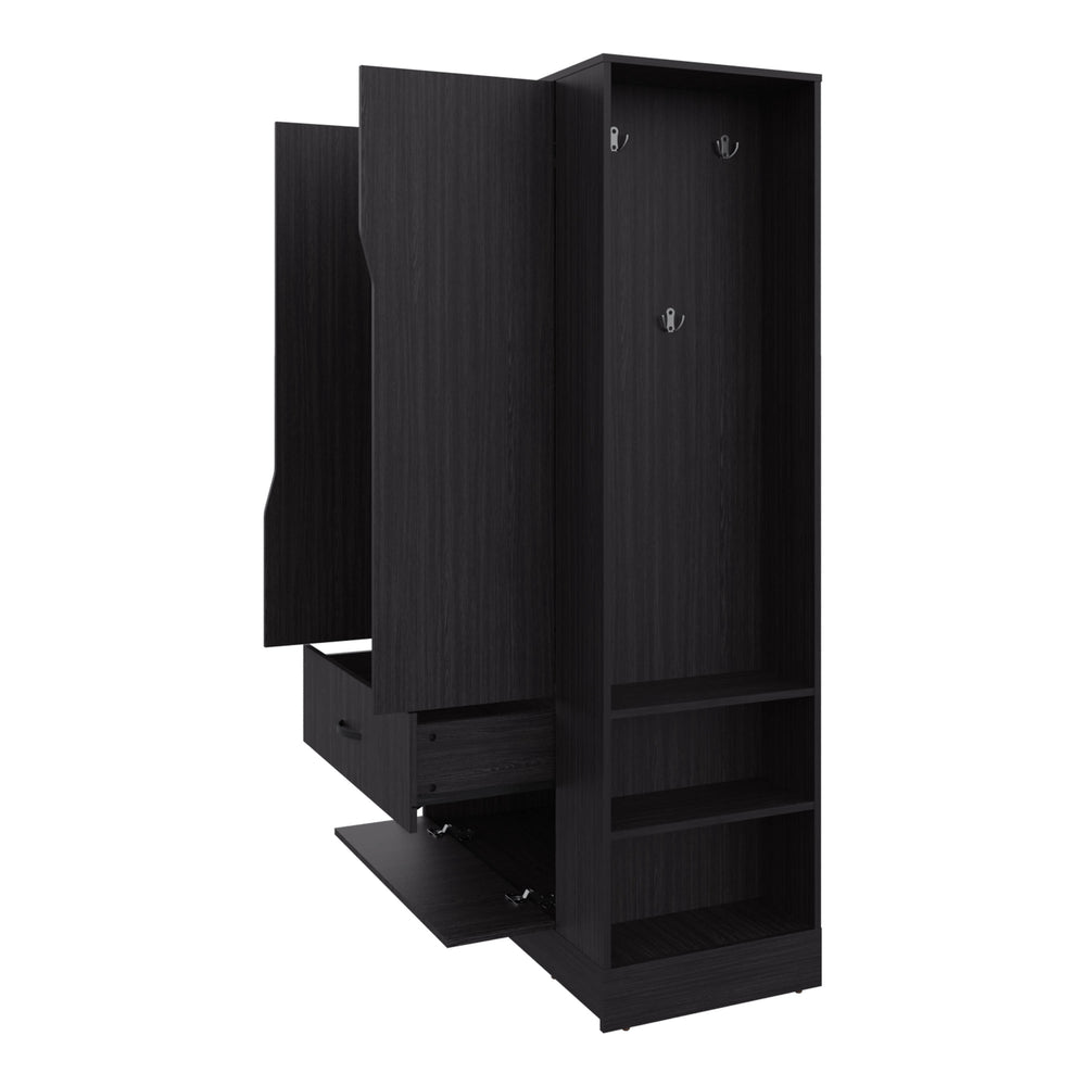 39-Inch Melvern Armoire with 1-Drawer and 4 Open Shelves – Durable Construction