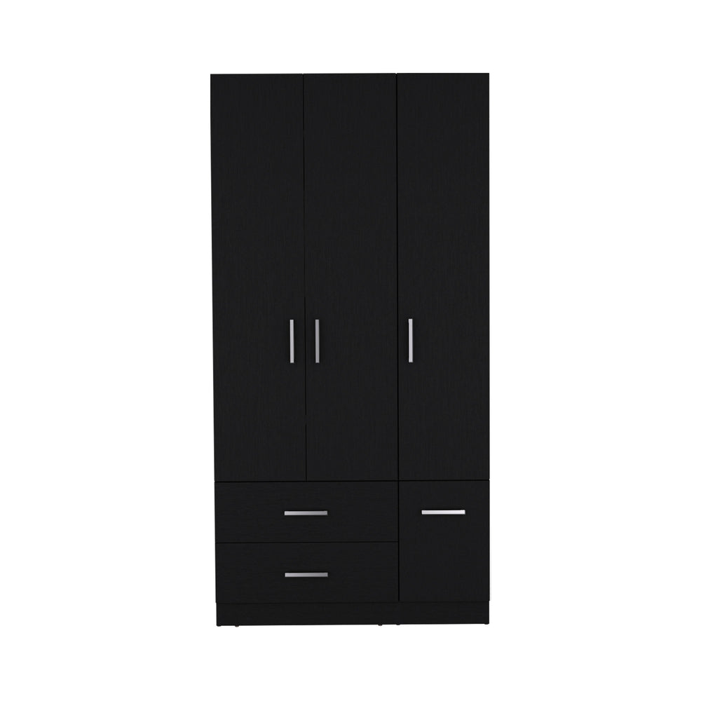 35-Inch Sebree Armoire with 6 Open Shelves – Sturdy Manufactured Wood Build
