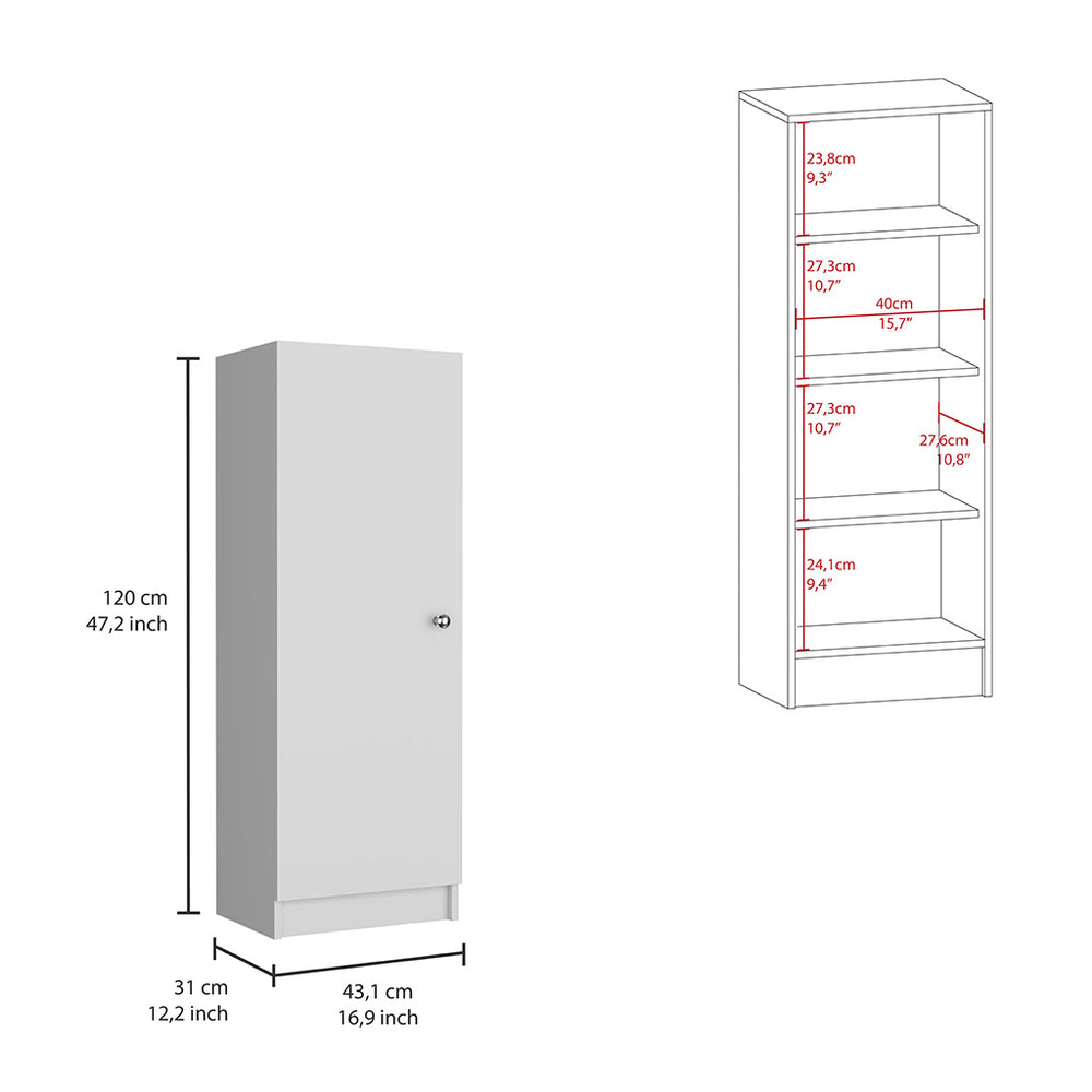 17-Inch Uluru Kitchen Pantry Cabinet with Single Door – Full-Length Cabinet Door