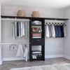 Zamora Closet System, Three Hanging Rods, Five Shelves, One Drawer