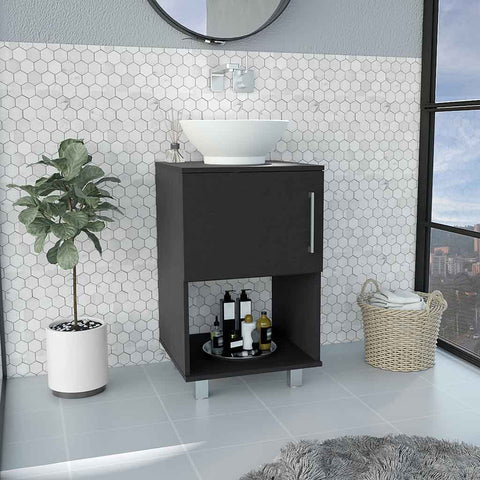 Pittsburgh Single Bathroom Vanity, One Open Shelf, Single Door Cabinet