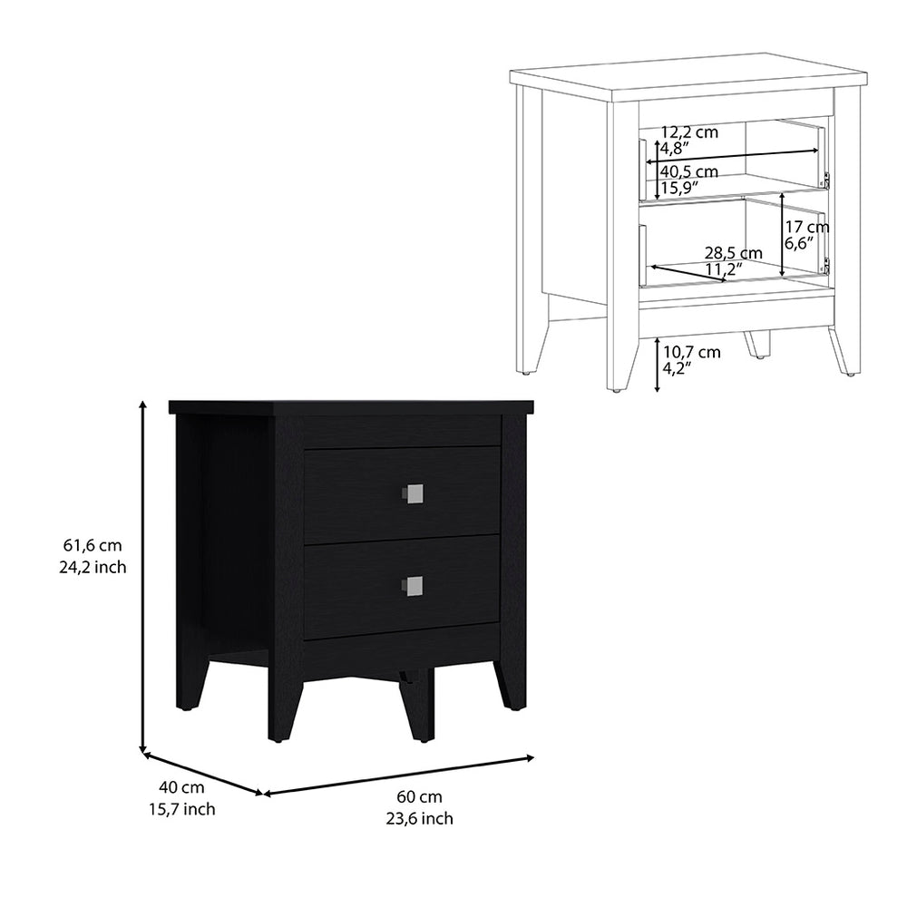 27-Inch Oasis Nightstand with 2-Drawer – Durable Construction