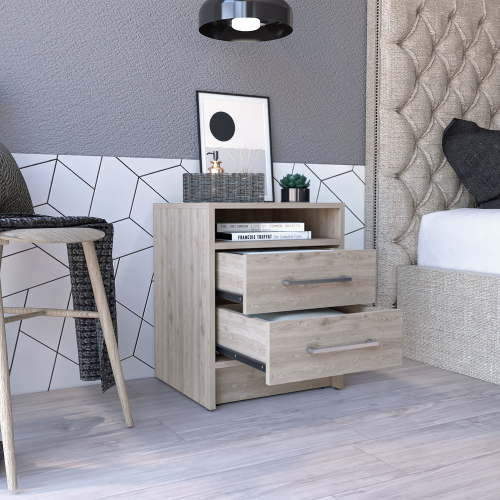 16-Inch Leyva Nightstand with 2-Drawer – Organized Drawer Storage