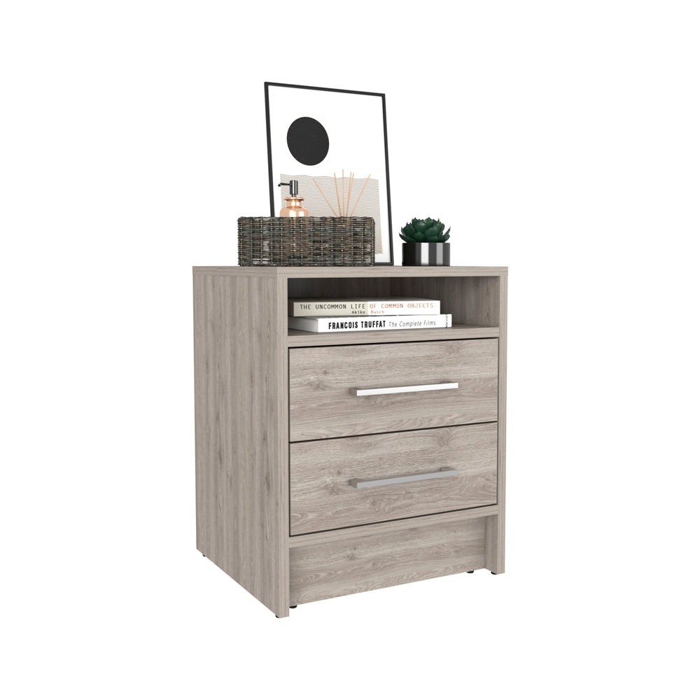 16-Inch Leyva Nightstand with 2-Drawer – Compact Footprint