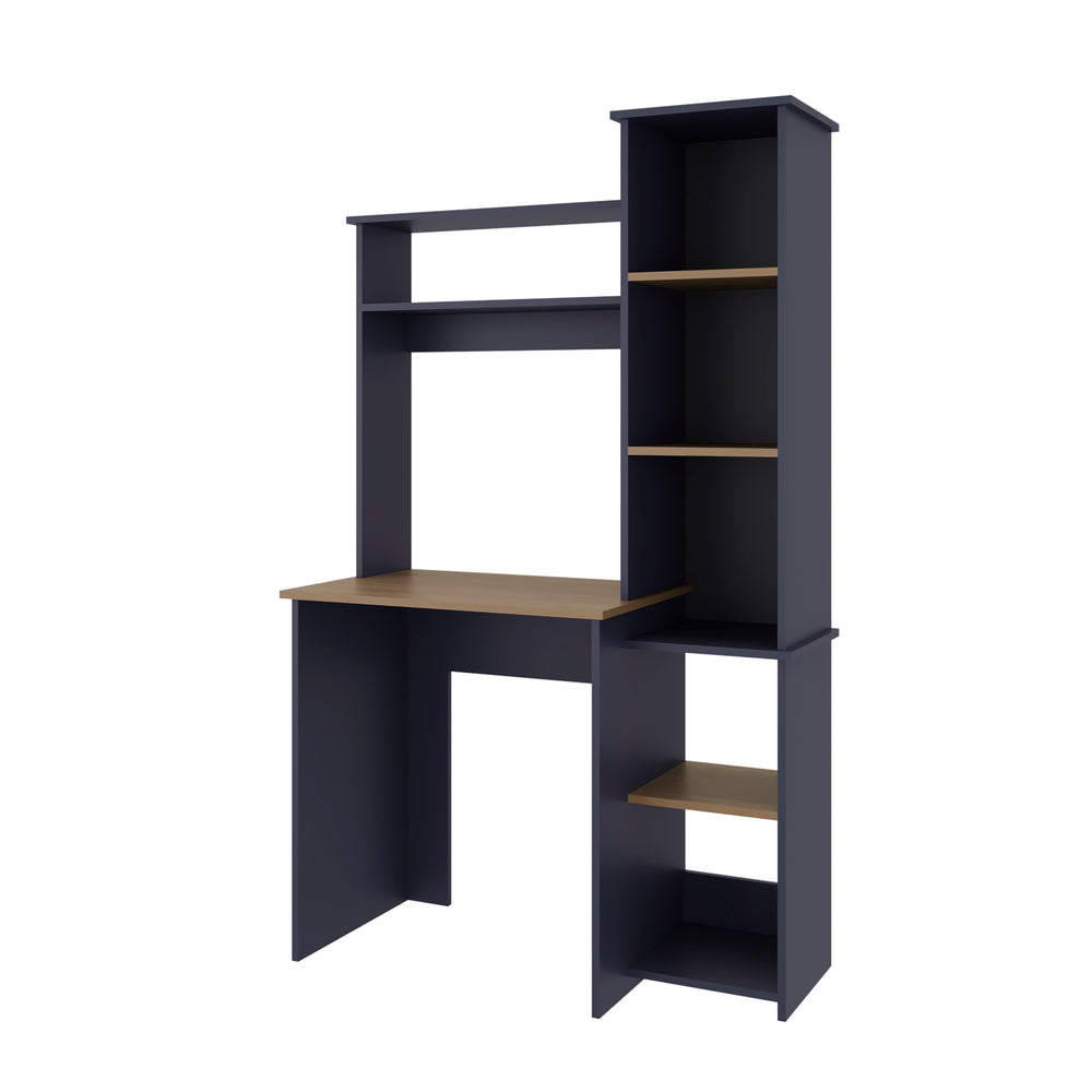 39-Inch Aramis Writing Desk with 6 Open Shelves – Confirmed Load Rating