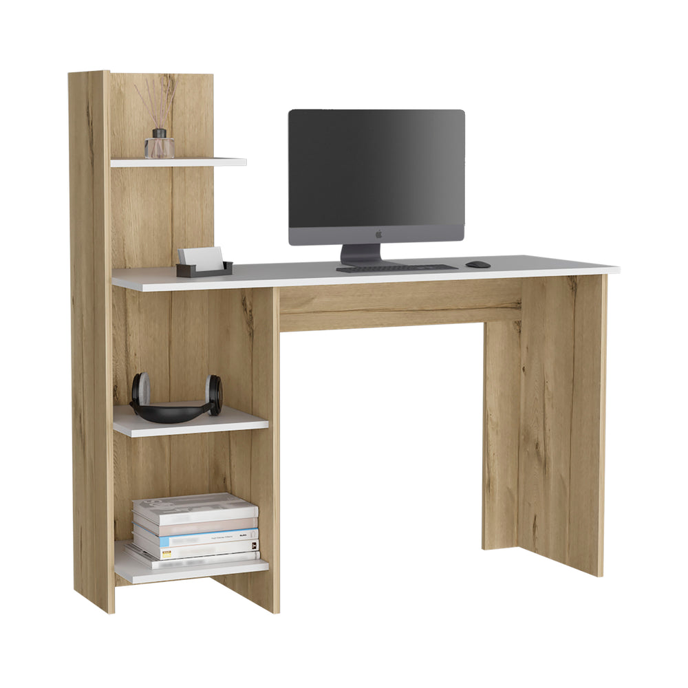 47-Inch Toronto Writing Desk with 4 Open Shelves – Open Shelf Tower