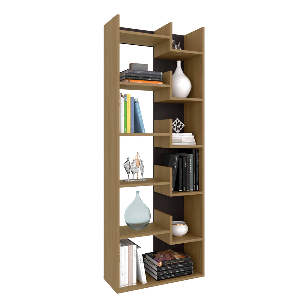24-Inch Hoodsport Ladder Bookcase with 11 Open Shelves – Zigzag Open Shelving