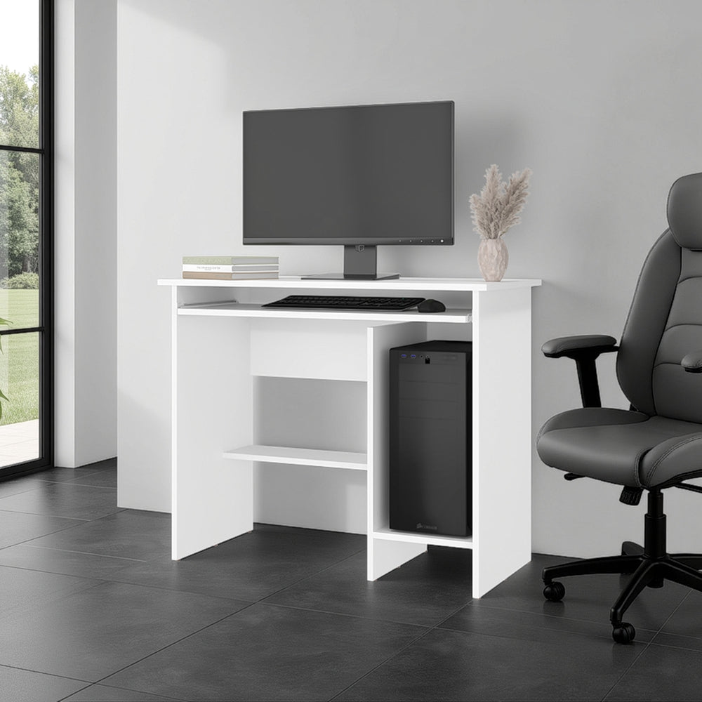 35-Inch Koyuk Computer Desk – Open Shelving Storage