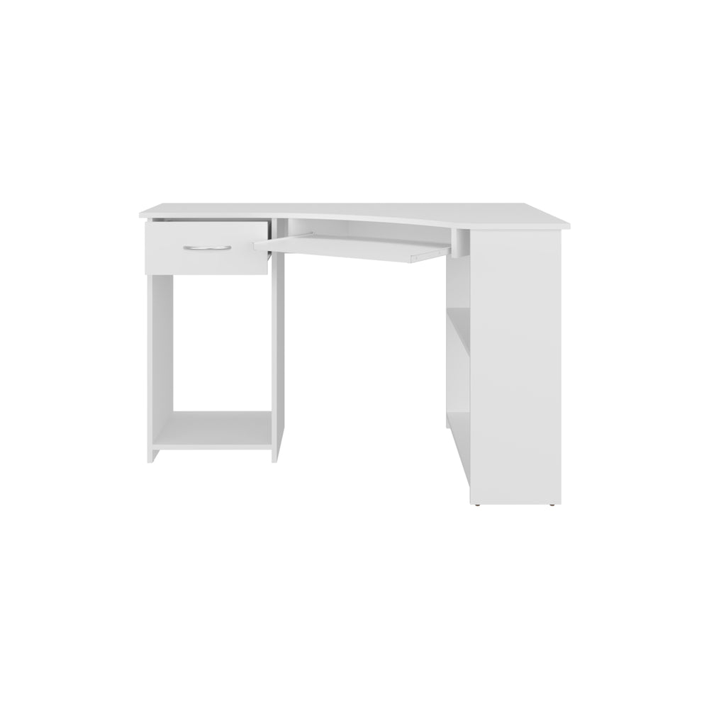47-Inch Sturgeon Corner Desk with 2-Drawer and 3 Open Shelves – Durable Construction