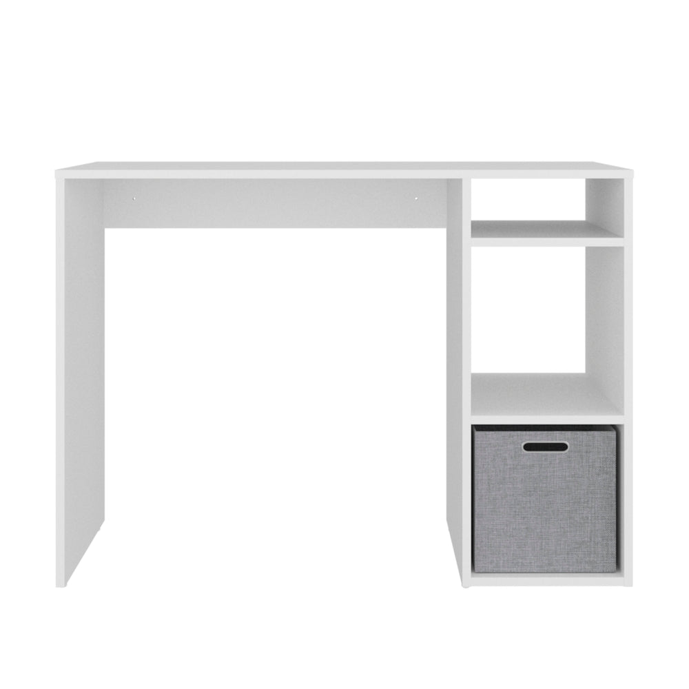 40-Inch Linden Desk with 3 Open Shelves – Side Storage Shelving Tower