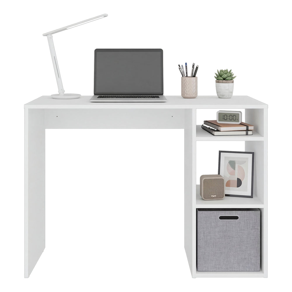 40-Inch Linden Desk with 3 Open Shelves – Compact Home Office Footprint