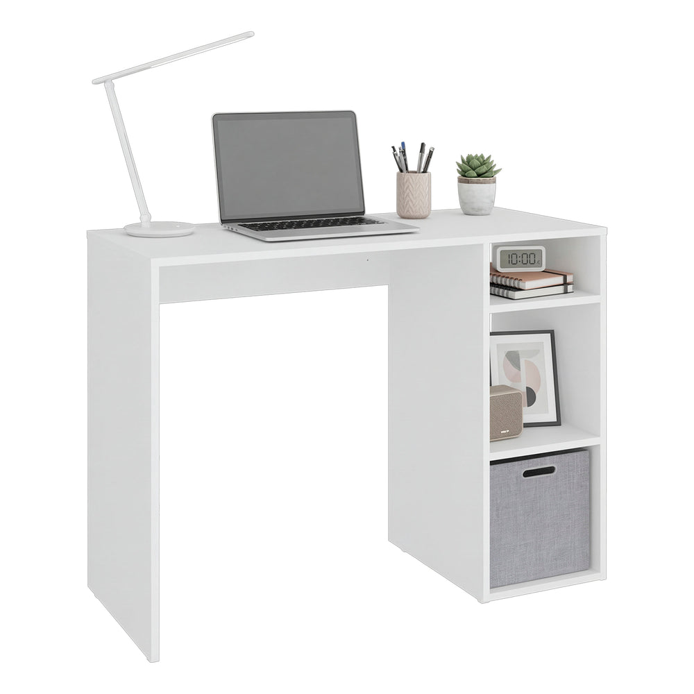 40-Inch Linden Desk with 3 Open Shelves – Wide Desktop Surface