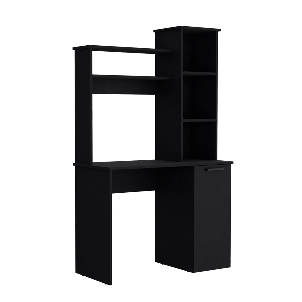 39-Inch Muncy Computer Desk with Single Door – Sturdy Black Build