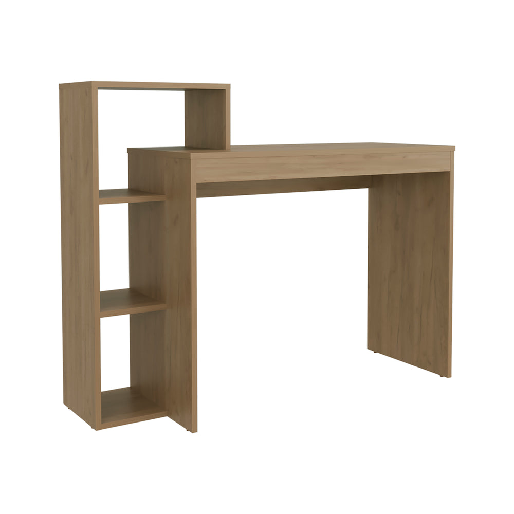 43-Inch Venetie Writing Desk with 3 Open Shelves – Warm Light Pine Finish