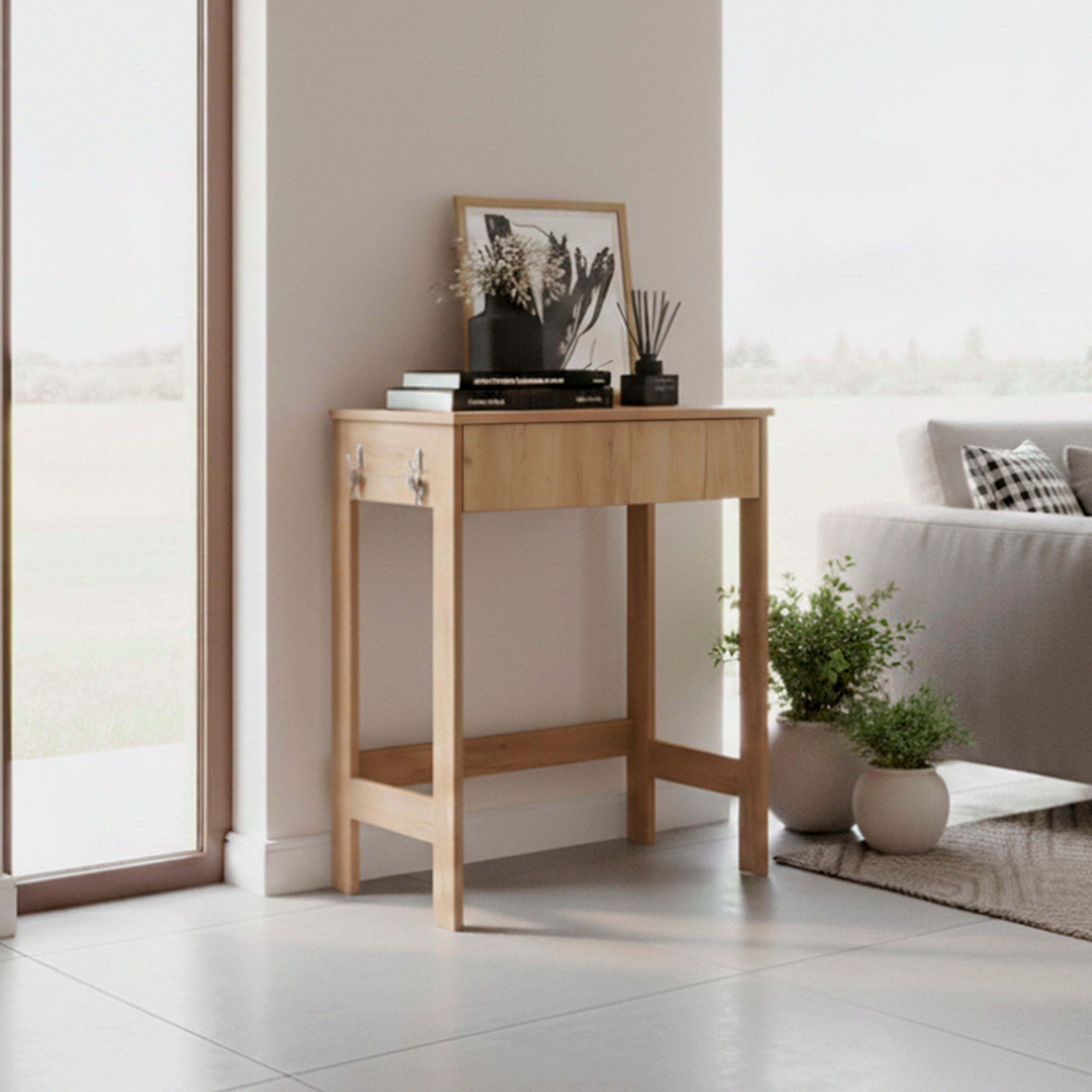 Yaak Compact Entryway Desk Table with 1 Drawer, 4 Legs – Depot Eshop