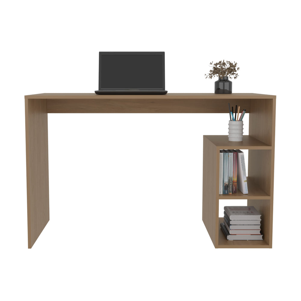 47" Benson Desk with 3 Open Shelves – Sturdy Engineered Wood Construction