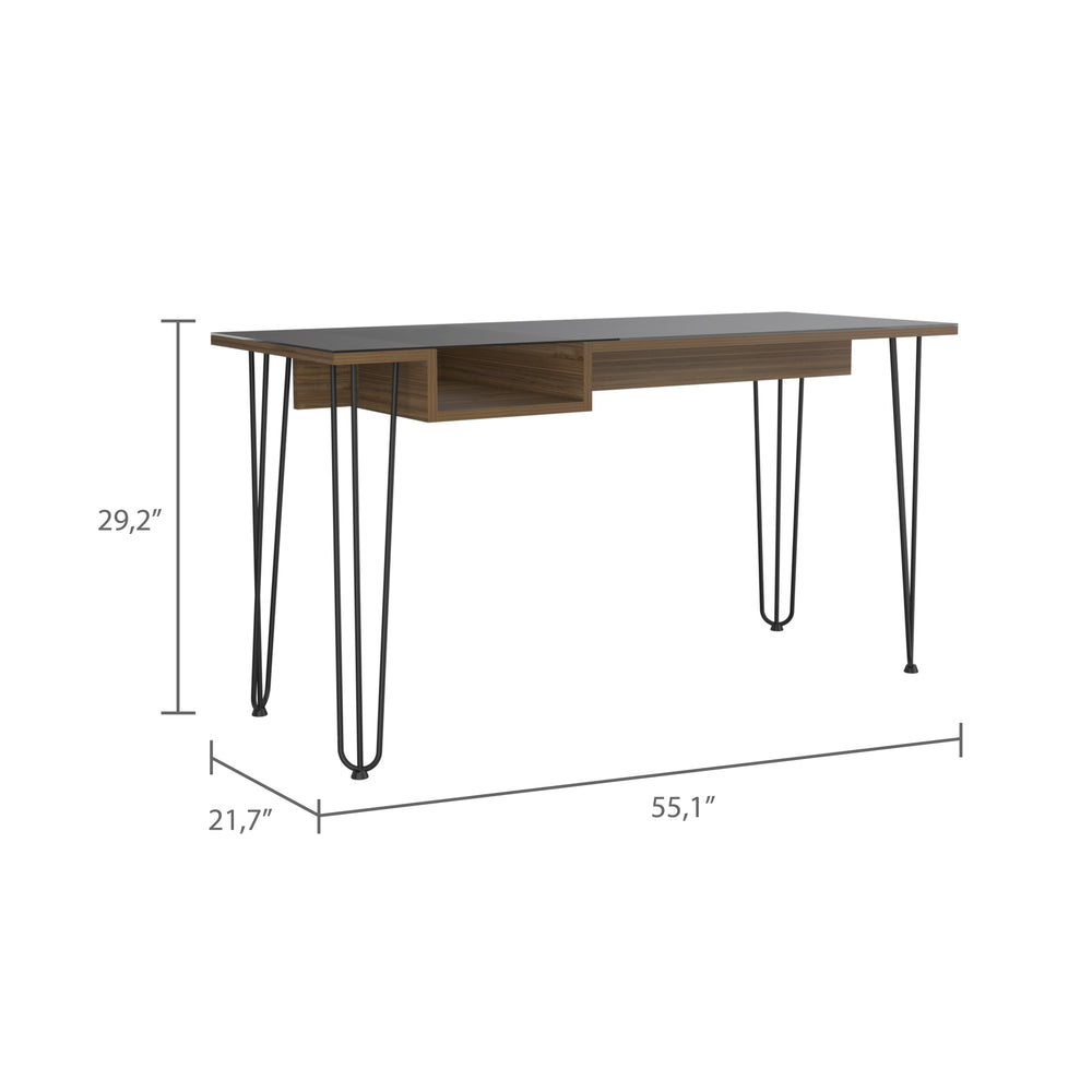 55-Inch Arizona Writing Desk – Open Storage Cubby