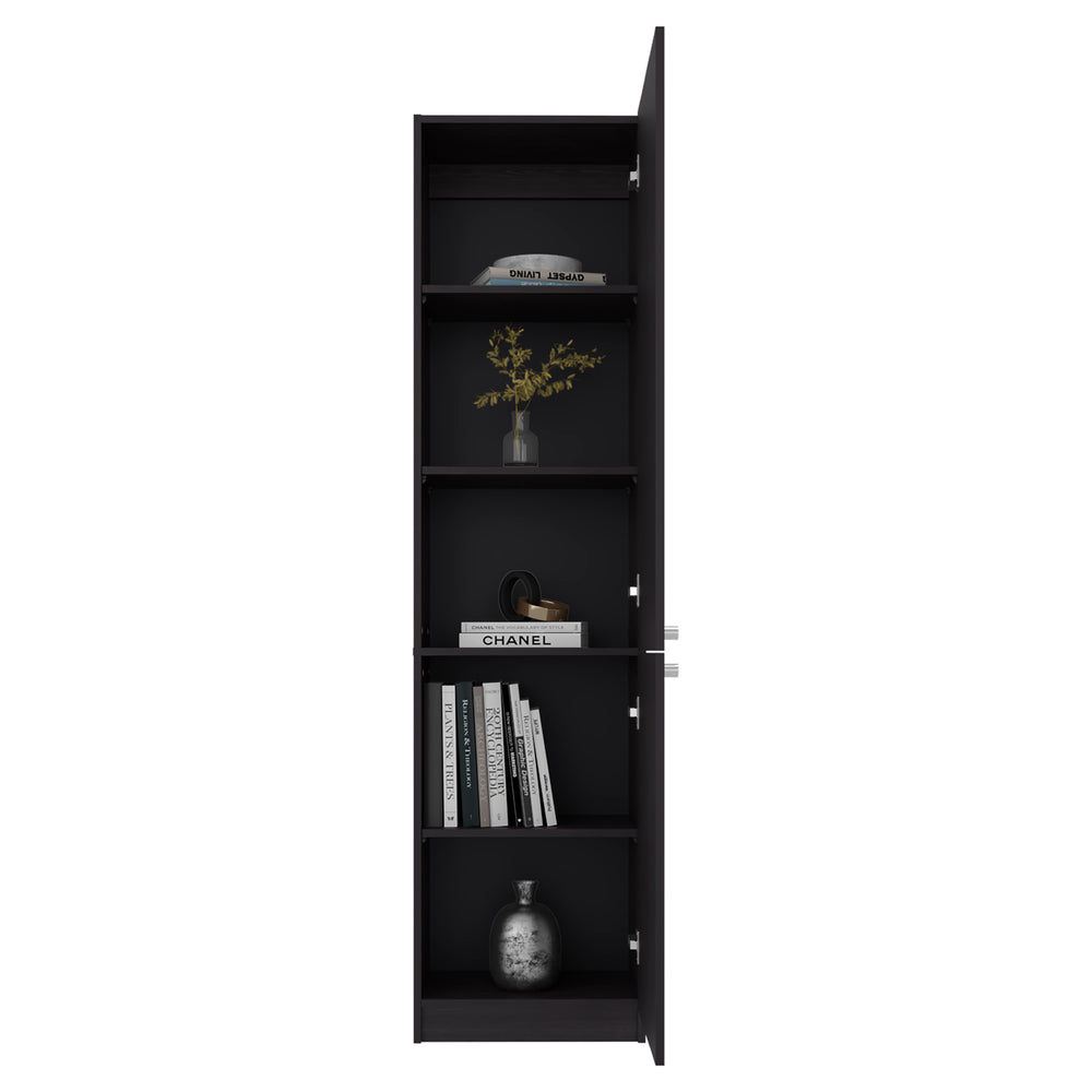 18-Inch Butte Tall Ladder Bookcase with Double Door – Durable Construction