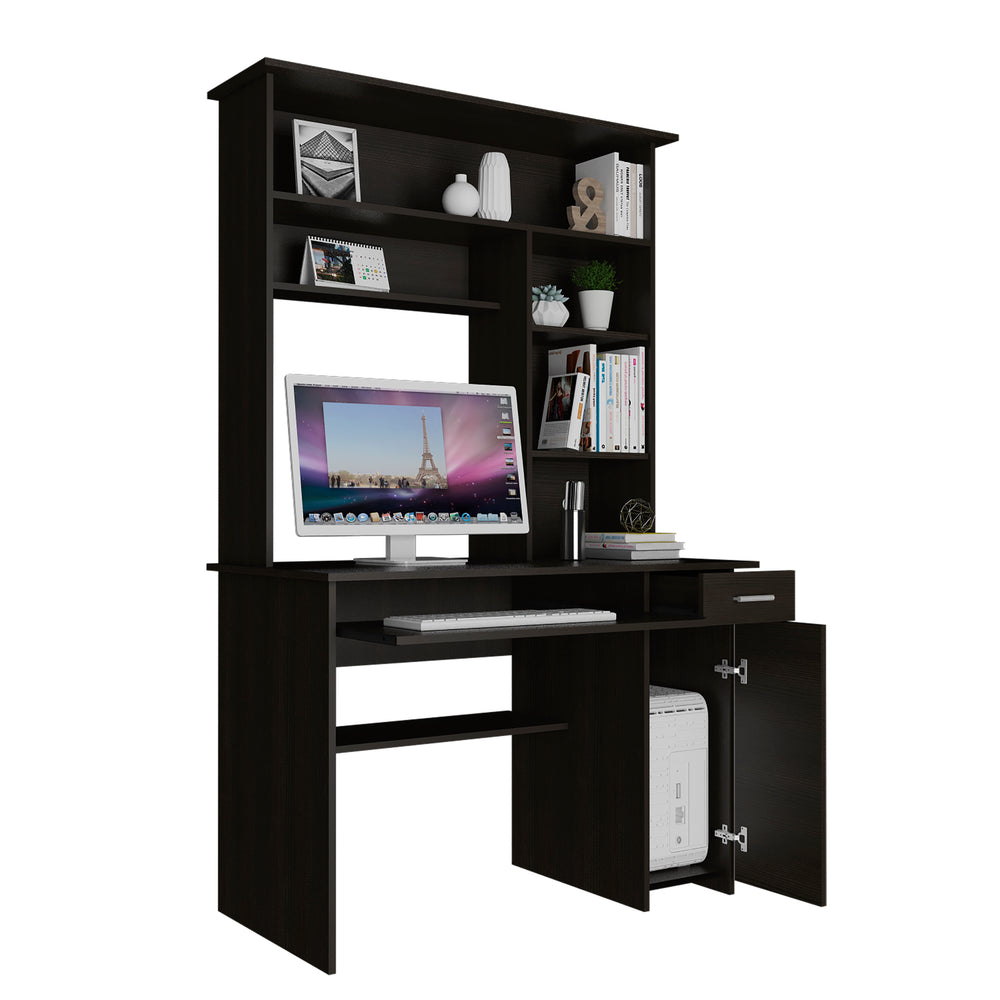 43-Inch Xalo Compu Hutch Writing Desk with 1-Drawer – Pull-Out Keyboard Tray