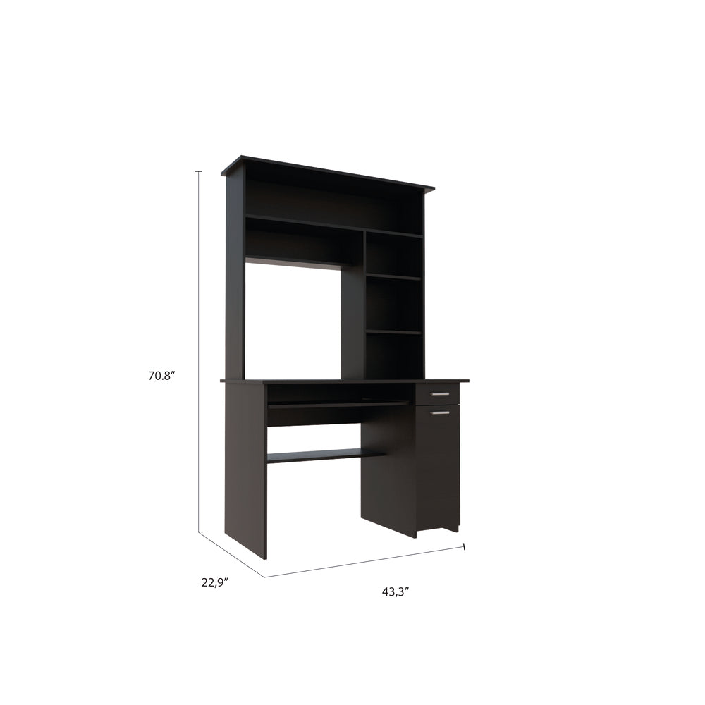 43-Inch Xalo Compu Hutch Writing Desk with 1-Drawer – Durable Construction