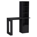 DEPOT E-SHOP Ripley Writing Desk With Bookcase and Cabinet, Black