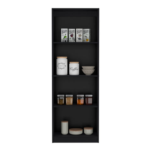 DEPOT E-SHOP Vinton Bookcase with Spacious Tier-Shelving Design, Black