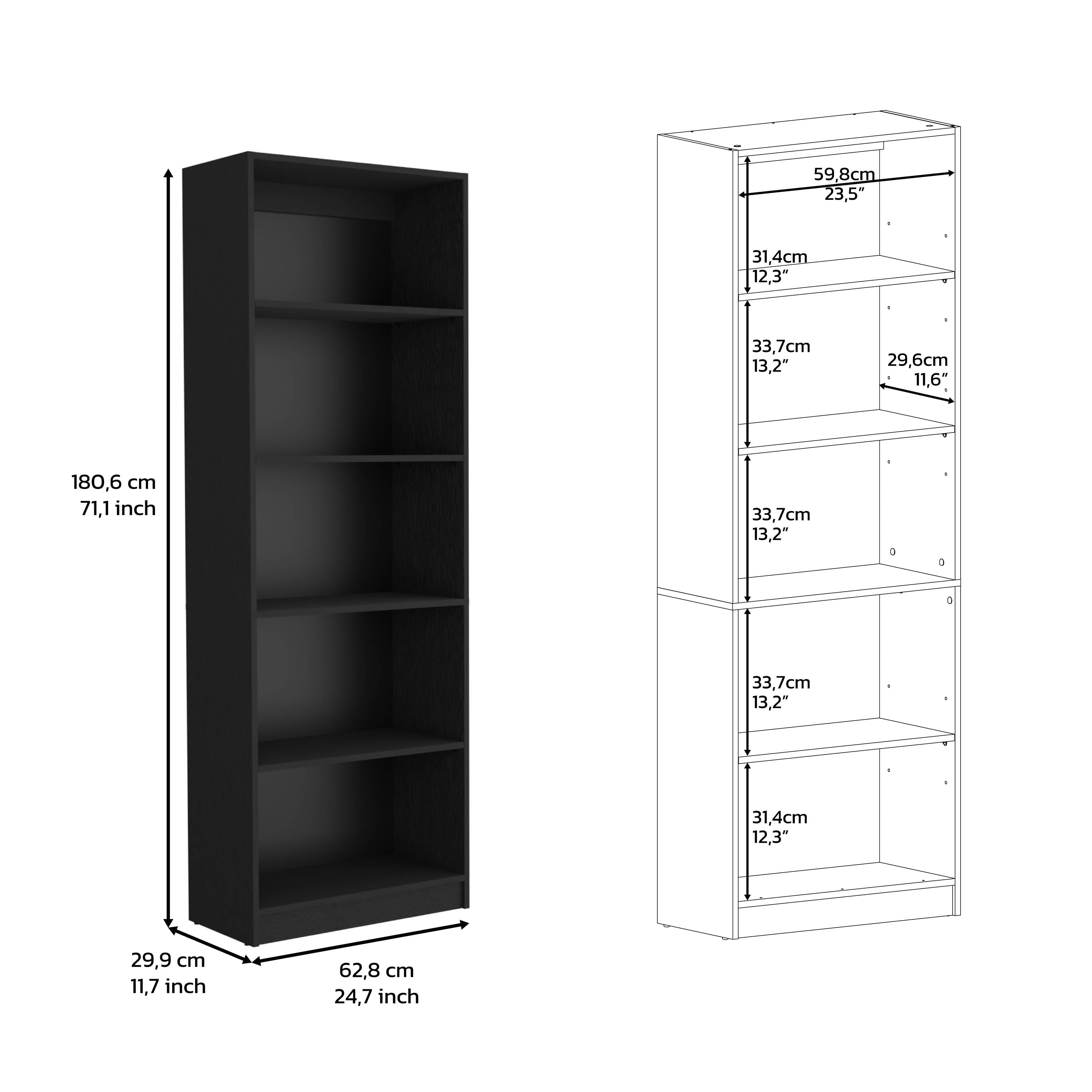 Vinton Four-Tier Bookcase with Modern Storage for Books and Decor