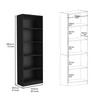 Vinton Four-Tier Bookcase with Modern Storage for Books and Decor