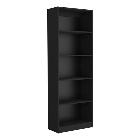 DEPOT E-SHOP Vinton 4-Tier Bookcase with Modern Storage for Books and Decor, Black