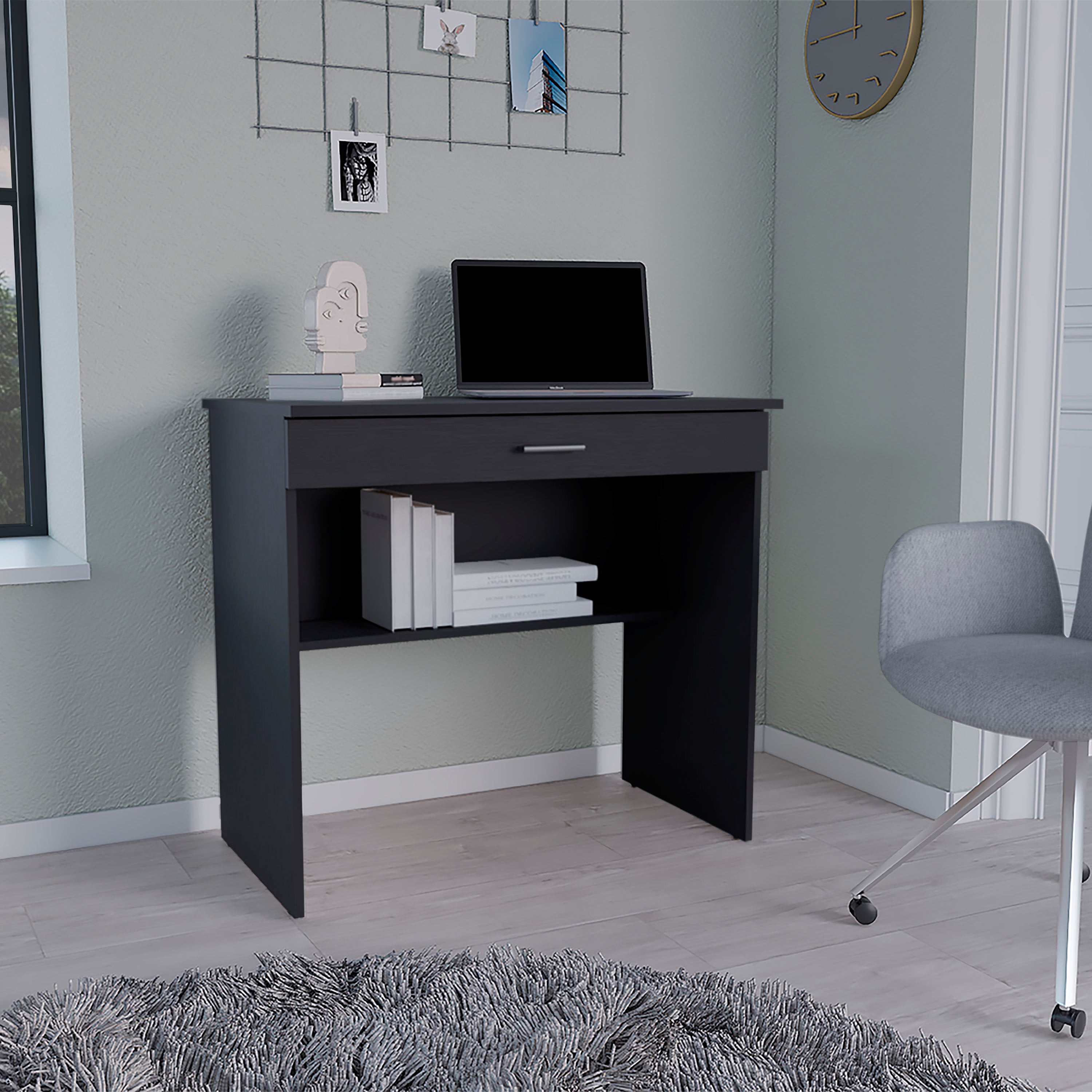 Montana Storage Desk, Spacious Stylish with Drawer and Shelf